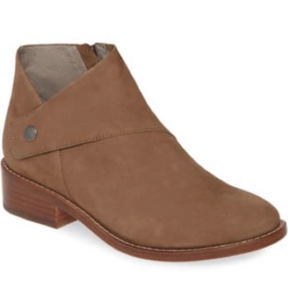 EILEEN FISHER Billie Ankle Booties Brown Suede W/ Side Zipper Never Used SZ US 9